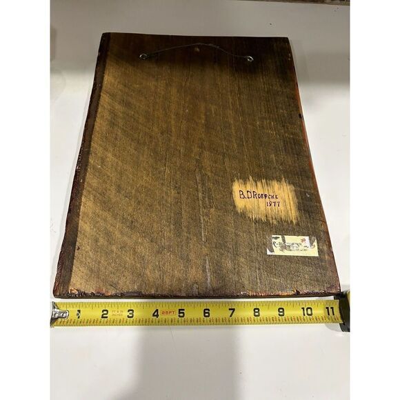 Vintage Wood Engraved 3D Hand Painted Raised Flower Art. Arts Wall Plaque. - Picture 4 of 8